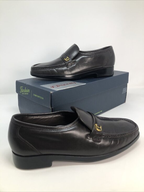 Florsheim Shoes Mens 8D Brown Leather Riva Moc Toe Gold Bit Loafers Comfortech main image 4